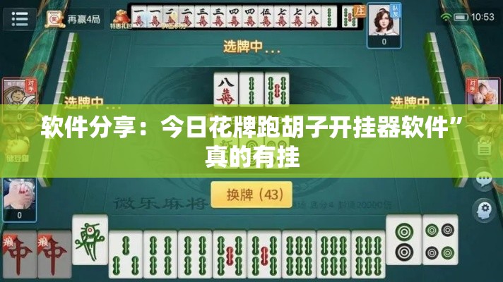 软件分享：今日花牌跑胡子开挂器软件”真的有挂