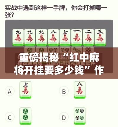 重磅揭秘“红中麻将开挂要多少钱	”作弊挂(辅助外挂+