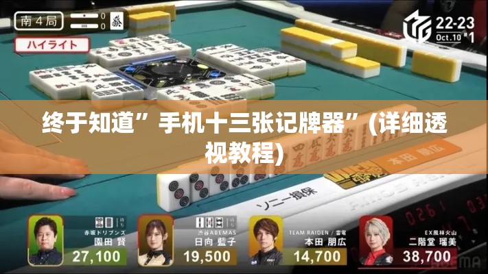 终于知道	”手机十三张记牌器”(详细透视教程)