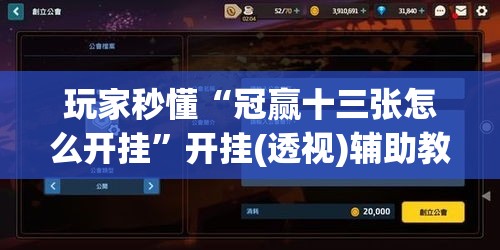 玩家秒懂“冠赢十三张怎么开挂”开挂(透视)辅助教程