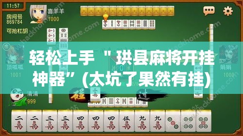 轻松上手 ＂珙县麻将开挂神器”(太坑了果然有挂)