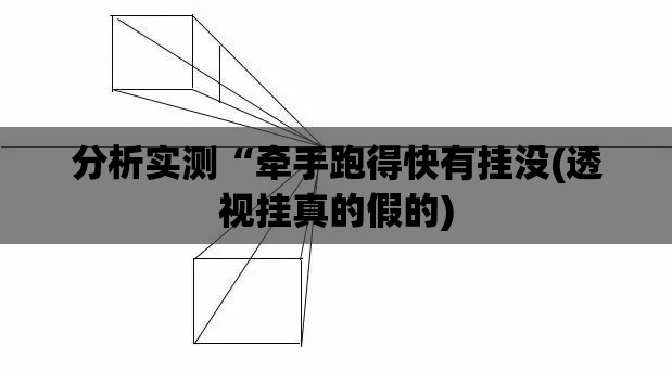 分析实测“牵手跑得快有挂没(透视挂真的假的) 分析实测“牵手跑得快有挂没(透视挂真的假的)