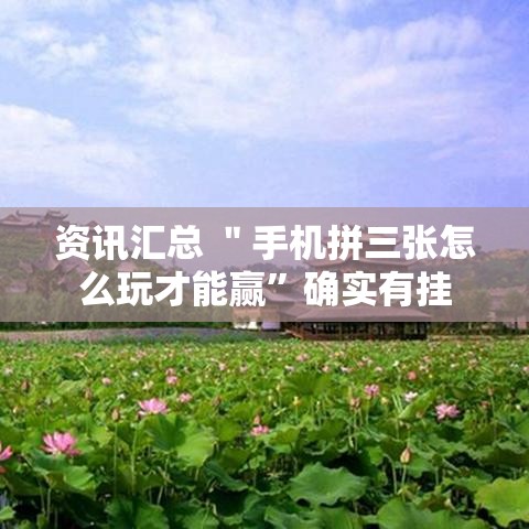 资讯汇总 ＂手机拼三张怎么玩才能赢”确实有挂