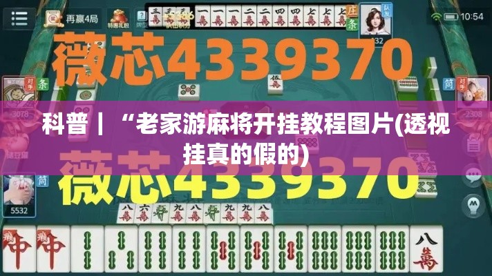 科普|“老家游麻将开挂教程图片(透视挂真的假的) 科普|“老家游麻将开挂教程图片(透视挂真的假的)