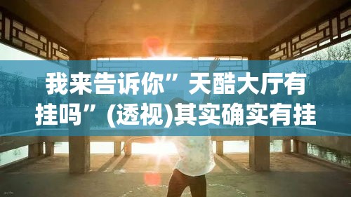 我来告诉你”天酷大厅有挂吗	”(透视)其实确实有挂