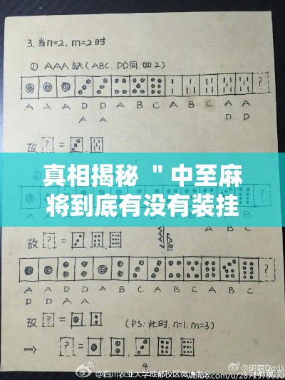 真相揭秘 ＂中至麻将到底有没有装挂”确实可以使用辅助
