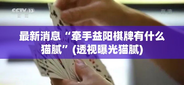最新消息“牵手益阳棋牌有什么猫腻”(透视曝光猫腻)