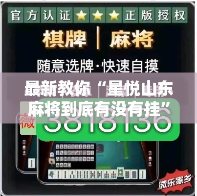 最新教你“星悦山东麻将到底有没有挂	”真可以装挂