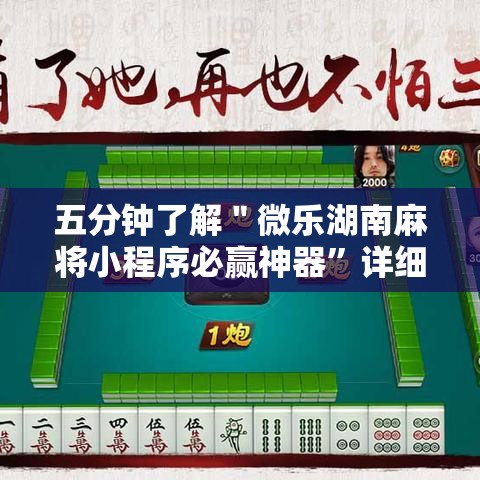 五分钟了解＂微乐湖南麻将小程序必赢神器”详细辅助教程分享