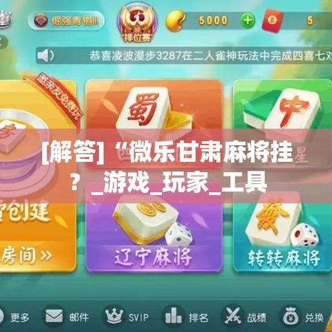 [解答]“微乐甘肃麻将挂？_游戏_玩家_工具