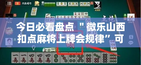 今日必看盘点 ＂微乐山西扣点麻将上牌会规律”可以开挂作弊