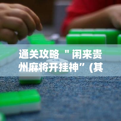 通关攻略 ＂闲来贵州麻将开挂神”(其实是有挂)