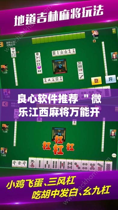 良心软件推荐 ＂微乐江西麻将万能开挂器？_游戏_玩家_工具