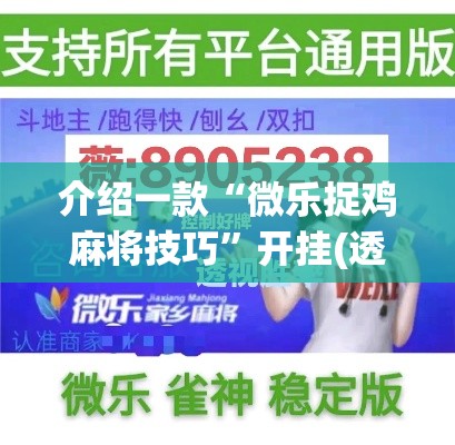 介绍一款“微乐捉鸡麻将技巧”开挂(透视)辅助神器