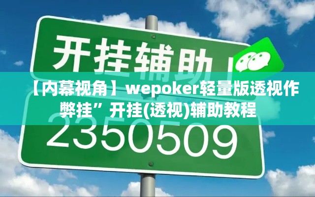 【内幕视角】wepoker轻量版透视作弊挂”开挂(透视)辅助教程