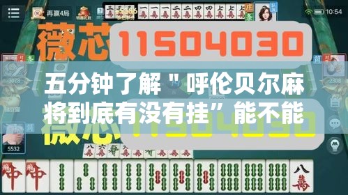 五分钟了解＂呼伦贝尔麻将到底有没有挂”能不能开挂!