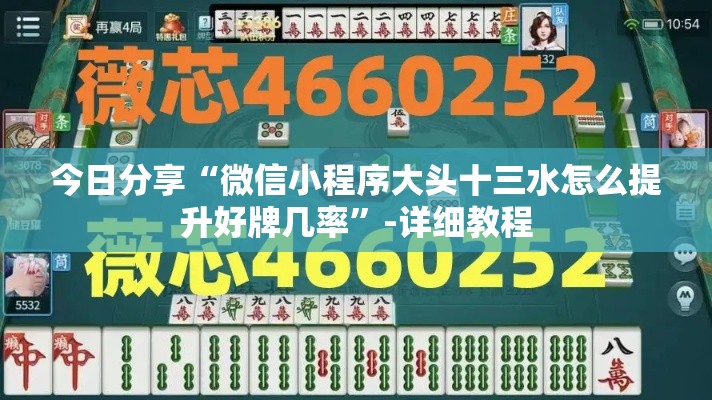 今日分享“微信小程序大头十三水怎么提升好牌几率”-详细教程