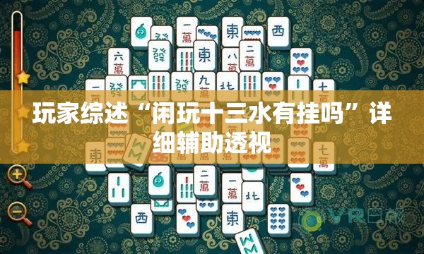 玩家综述“闲玩十三水有挂吗”详细辅助透视