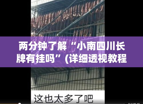 两分钟了解“小南四川长牌有挂吗	”(详细透视教程)-