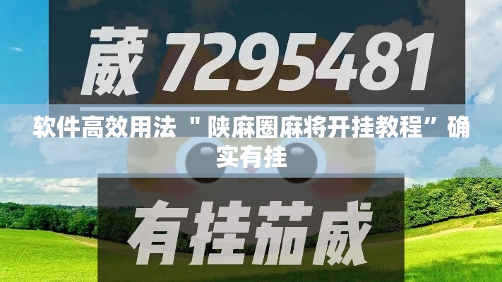 软件高效用法 ＂陕麻圈麻将开挂教程”确实有挂